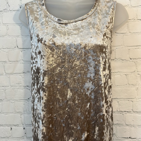 ee:some crinkled velvet pewter color flowy dress - Picture 2 of 7